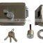 Stainless Steel brushed electrical rim lock with double cylinders