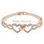 Latest Design Wedding Wear Bangle High Polished Winding One Hand Hold Heart Together Shing Crystal Hollow Heart Creative Bangle