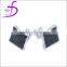 Micro pave setting 925 silver jewelry fashion flat back stud earring