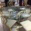 Modern round dining table stainless steel base