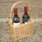 willow Drinks baskets, ,Glass Divider Basket,wicke bottle carrier basket