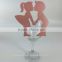 party favors supplier wine glass card laser cut wedding invitation card
