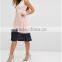 Guangzhou Wholesale Clothing OEM High Neck Sleeveless Lace Evening Dress With Pleated Skirt