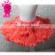 High quality! wholesale kids skirt solid color kids skirt chiffon pettiskirt tutu with pom