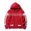 MSW0002 New American tide brand men WHITE sleeve zipper hooded printing men's sweater