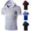 latest shirt designs for men plain fashion sport tshirt with hood