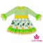 Top Selling Boutique Stitching Long Sleeve Printed Ruffle New Style Dress Suitnfrock Design For Baby Girl
