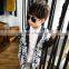 S60058B Children's wear new boy's suit grid splicing coat