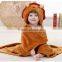 2015 Hot Sale China Factory 100% Polyester Solid Flannel Baby Hooded Fleece Blanket