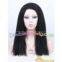 18inch 1# black kinky straight human hair full lace wig in stock