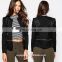 New fashion design office wear wrap zip black women blazer 2016