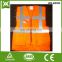 Factory made polyester traffic work road safety security custom pockets vest