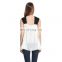 2017 Chiffon blosue off shoulder girls blouse black and white blouse