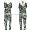 Sexy Elegant Short Sleeve Harem Pants Design Long Floral Printed Rompers Women Jumpsuit