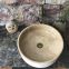 Classic Cream Marble Bathroom Wash Special Round Sink with Chissled Finished