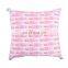 Colourful lively spun polyester green plants pattern printed sofa cushion covers with tassels