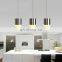 modern three head or six head fashion acrylic LED pendant fixture candle shape hanging chandelier