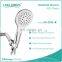 Complete White Plastic 3 function Button Rain Hand Shower