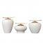 New Chinese Light Luxury Large White Ceramic Flower Vase With Metal Cap For Living Room Decor