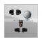 Universal 3-Pin Standard Switch Socket With 2USB 86mm*86mm Tempered Glass Panel Socket And Switch Electrical 16A