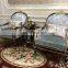 Luxury Flower embroidered fabric Living room antique style sofa set Classic design
