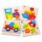 Bright Vibrant Color Wooden Puzzles for Toddlers Boys & Girls Educational Toys Gift with Cutes Patterns