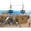 Amusement Park Customized Cheap Fiberglass Kids FRP Slide Wooden Outdoor Stainless Steel Playground