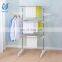 Adjustable stainless steel three layer clothes drying hangers rack