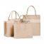 China Custom Large Tote Bag Eco Friendly Recycle Women Big Jute Beach Shop Bag with Inside Pocket Shop
