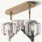 Modern Brass Chandelier Clear Glass Shades Elegant Ceiling Light Fixture for Living Room Dining Room Kitchen Island Foyer Lobby
