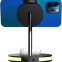 ABS wireless charger stand Multifunction 3-in-1Desktop Magnetic Mobile Phone Wireless Charger Station with LED Light