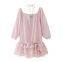 New Spring 2025 Women's Cross border 3D Flower Folded Texture Ruffle Edge Dress from Europe and America