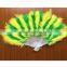 Good quality Ostrich 11 colors elegant large feather folding hand fan for wedding Party supplies