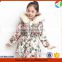 2015 new fashion korea style floral print long girls clothing children down jackets kid clothes