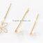 simple flower beads metal french hair pins hair clip girls