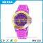 2015 new colorful strap alloy case plating silicone watch