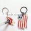2016 bulk cheap custom make pvc print led light keyrings with removable ring