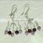 925 Sterling Silver Earring Amethyst Beads Dangle for Best Gift This Christmas