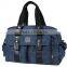 Men Denim canvas tote bag with Microfiber handles outside pockets