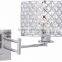 1017-7 metal shade latticed with sparkling crystal Plug-In Swing Arm Wall Lamp