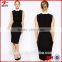 Ladies Fashion Contrast Collar Pictures Office Dress for Ladies China Supplier