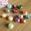 New arrival fancy round loose pearl with printed flower artwork design for fashion jewelry printing design ABS sew on pearl