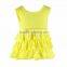 Wholesale high quality with cheap prices boutique cotton knit solid blank ruffle sleeveless fashion kid girl mini skirt