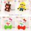 Hot selling 3D soft pvc cartoon animals shaped keychain,promotional wholesale cheap keychain, minion rubber keychain