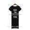 Black Loose Ladies Letter Printed Long Cotton Casual T-shirt Dress MK-A6140