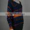 Womens' Scoop Neck Long Sleeve Pullover Knitted Sweater With All-over Print