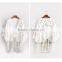 High Quality 2016 Summer Fashion Women Half Flare Sleeve Blouses Tassel Complicated Embroidery Beaded Sequin Long Cardigan