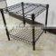 14" X16" modular stacking black metal wire shelving unit with basket storage rack