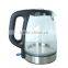 Hot sale electric glass kettle with 360 degree rotation design for hotel use
