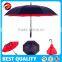 Windproof Double Layer Manual Open C Handle Inverted Umbrella